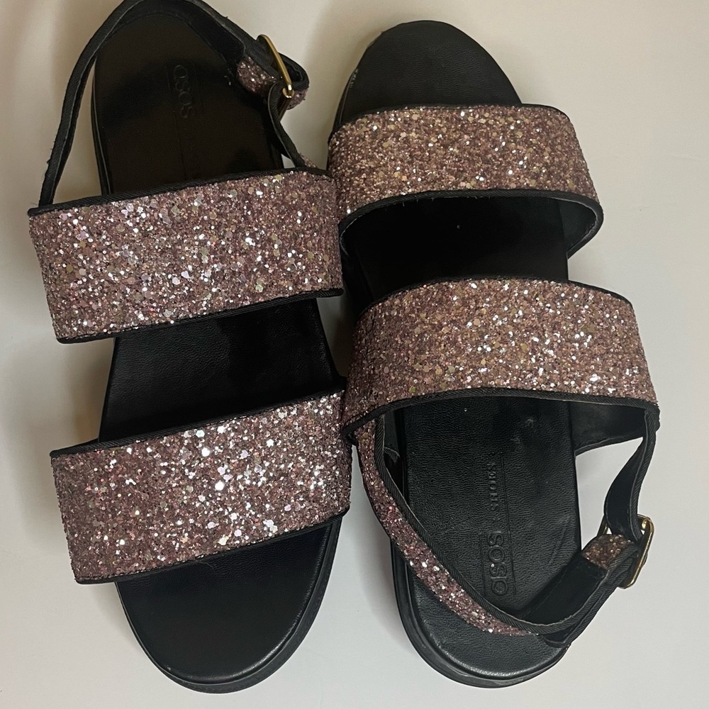ASOS glitter sandals size 10
